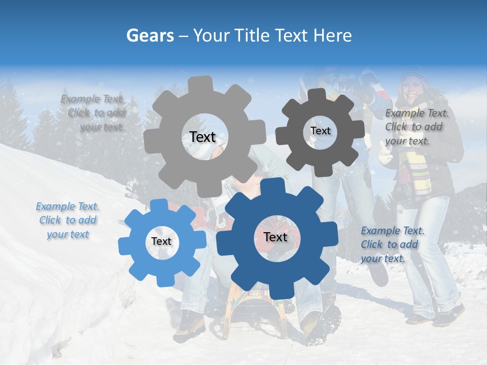 A Group Of People Standing On Top Of A Snow Covered Slope PowerPoint Template