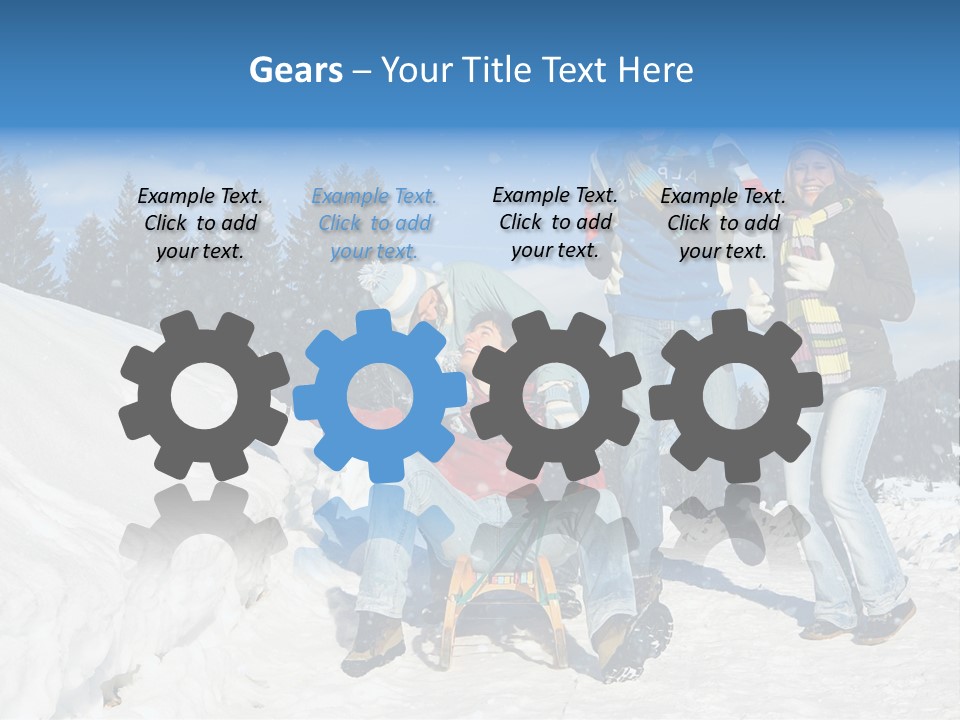 A Group Of People Standing On Top Of A Snow Covered Slope PowerPoint Template