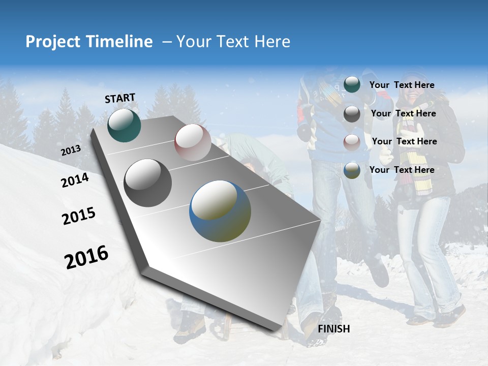 A Group Of People Standing On Top Of A Snow Covered Slope PowerPoint Template