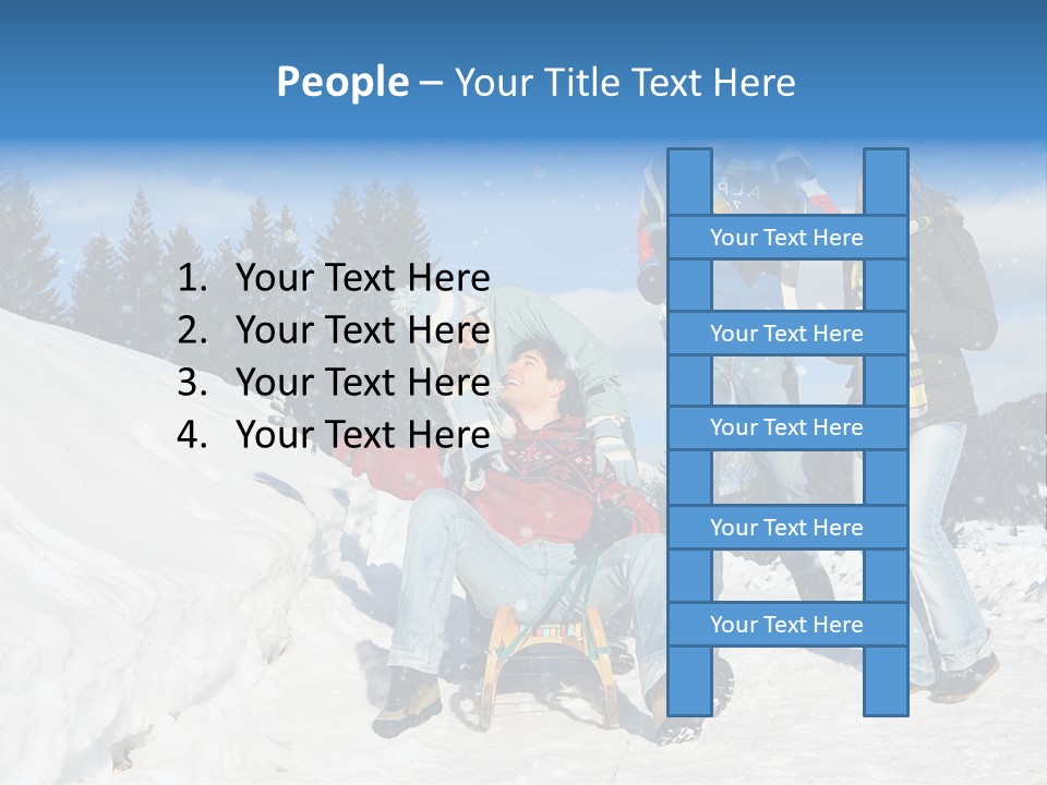 A Group Of People Standing On Top Of A Snow Covered Slope PowerPoint Template