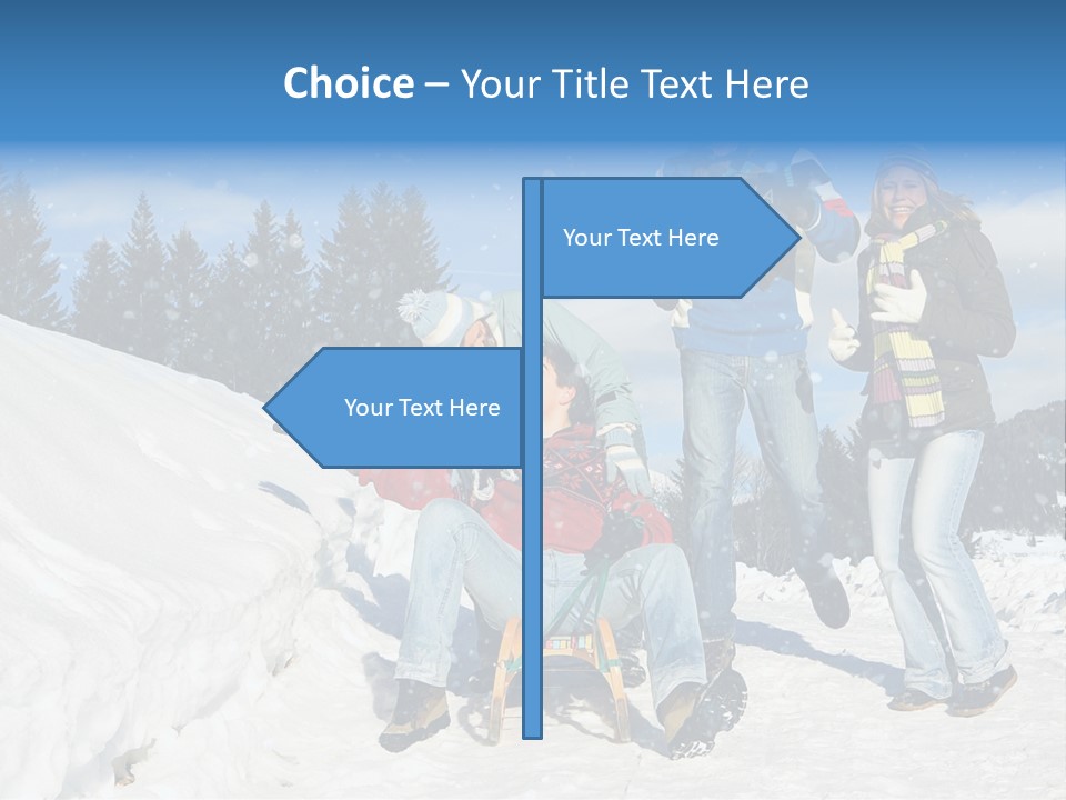 A Group Of People Standing On Top Of A Snow Covered Slope PowerPoint Template
