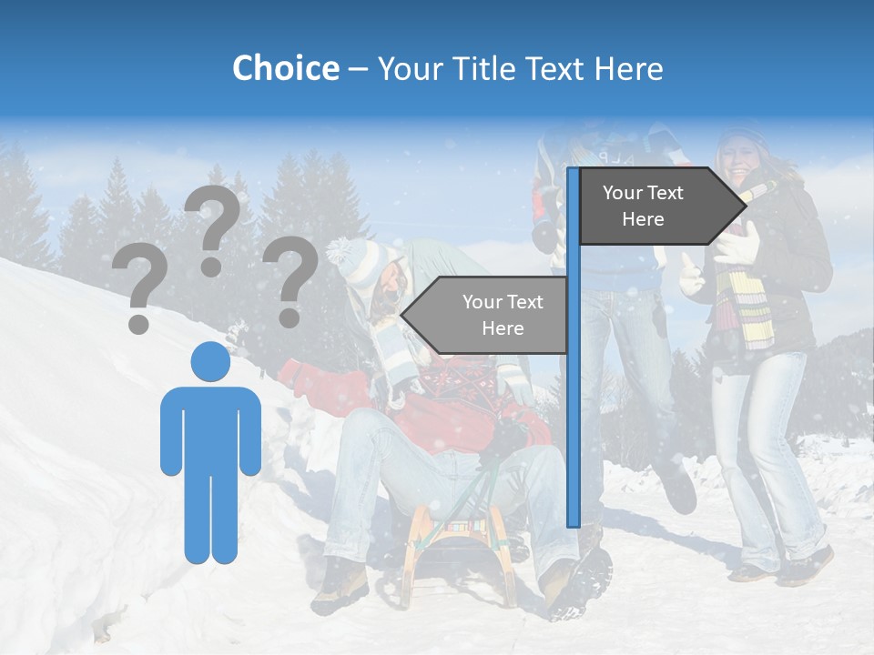 A Group Of People Standing On Top Of A Snow Covered Slope PowerPoint Template