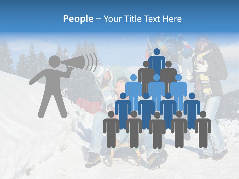 A Group Of People Standing On Top Of A Snow Covered Slope PowerPoint Template