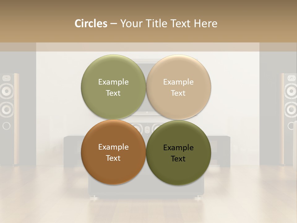 A Living Room With White Furniture And A Flat Screen Tv PowerPoint Template