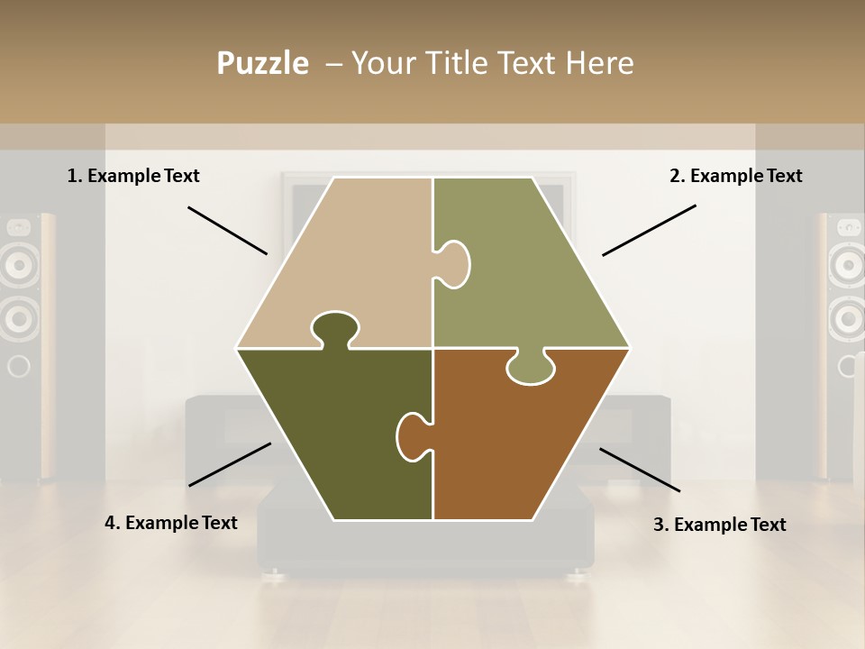 A Living Room With White Furniture And A Flat Screen Tv PowerPoint Template