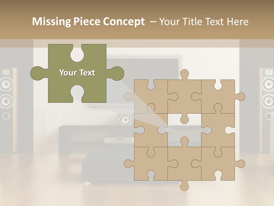 A Living Room With White Furniture And A Flat Screen Tv PowerPoint Template