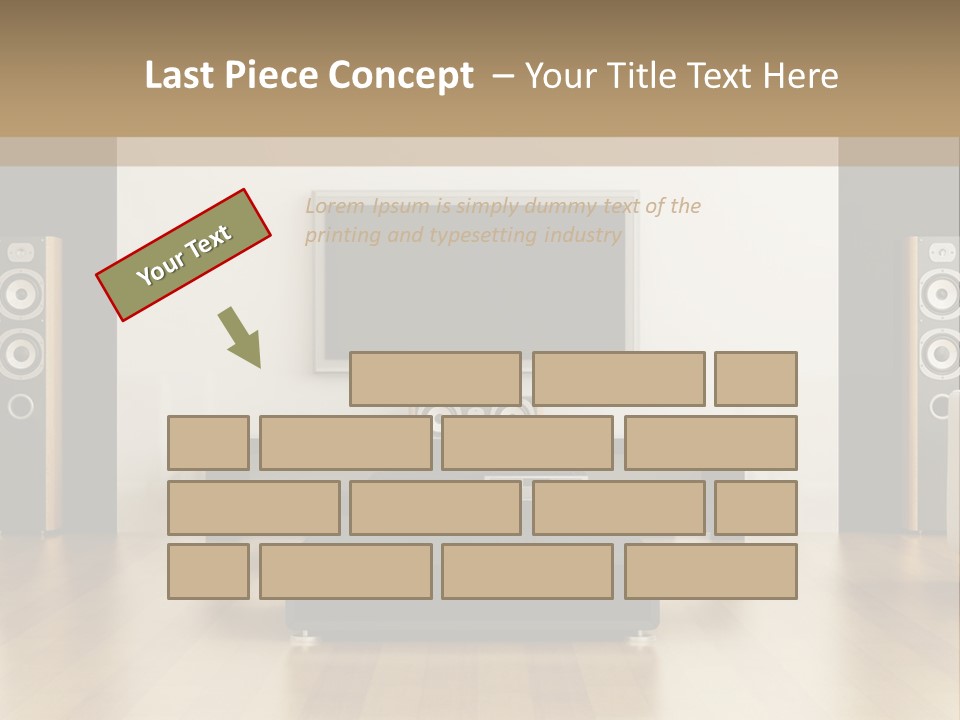 A Living Room With White Furniture And A Flat Screen Tv PowerPoint Template