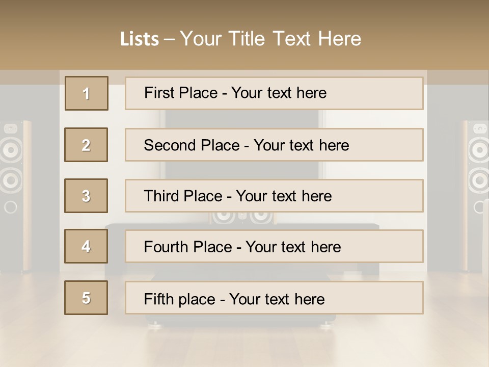 A Living Room With White Furniture And A Flat Screen Tv PowerPoint Template