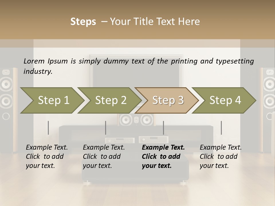 A Living Room With White Furniture And A Flat Screen Tv PowerPoint Template