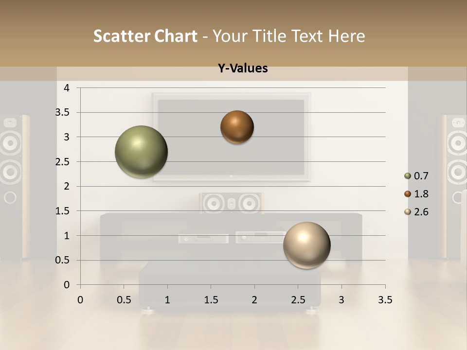 A Living Room With White Furniture And A Flat Screen Tv PowerPoint Template
