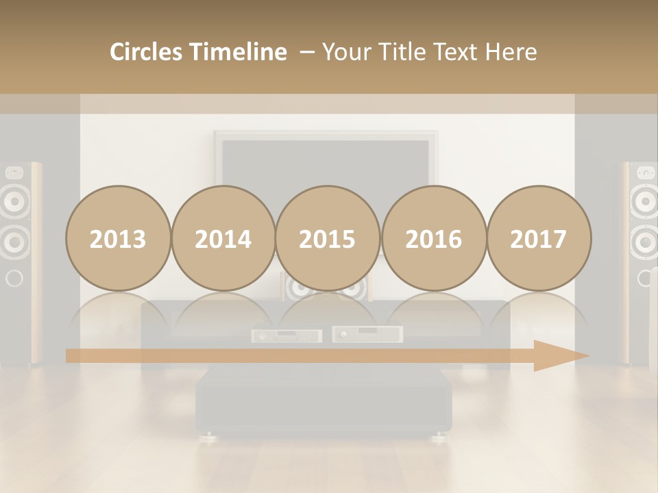 A Living Room With White Furniture And A Flat Screen Tv PowerPoint Template