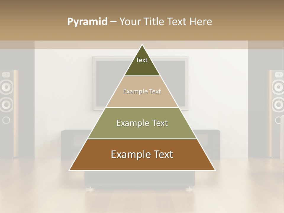 A Living Room With White Furniture And A Flat Screen Tv PowerPoint Template