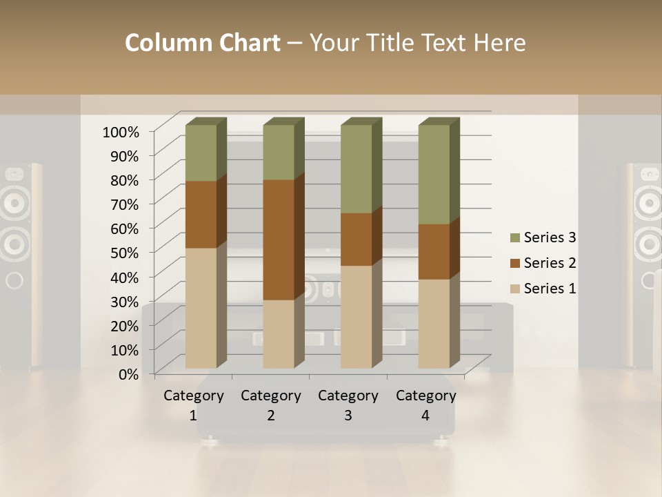 A Living Room With White Furniture And A Flat Screen Tv PowerPoint Template