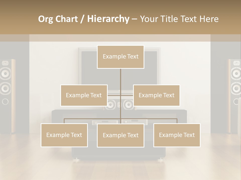 A Living Room With White Furniture And A Flat Screen Tv PowerPoint Template