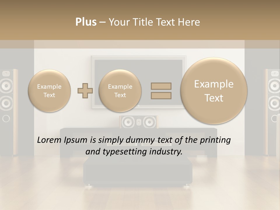 A Living Room With White Furniture And A Flat Screen Tv PowerPoint Template