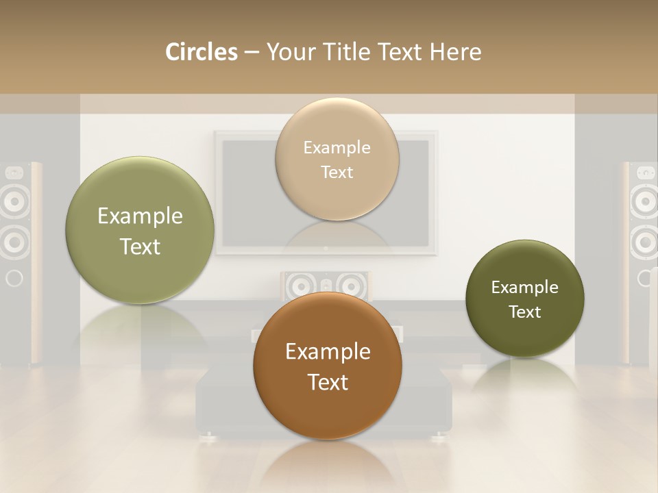 A Living Room With White Furniture And A Flat Screen Tv PowerPoint Template