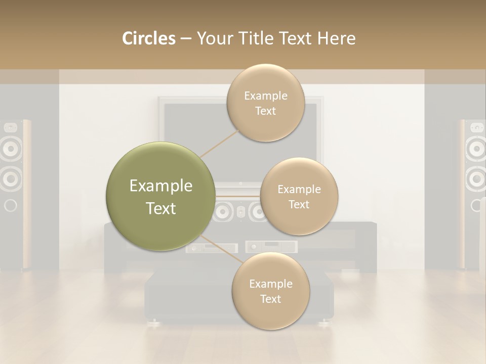 A Living Room With White Furniture And A Flat Screen Tv PowerPoint Template