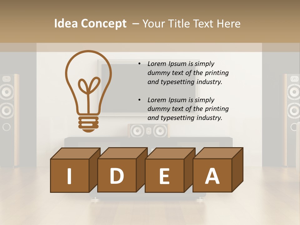 A Living Room With White Furniture And A Flat Screen Tv PowerPoint Template