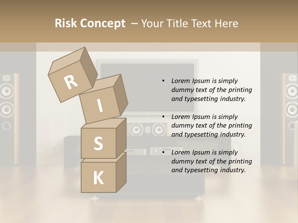 A Living Room With White Furniture And A Flat Screen Tv PowerPoint Template