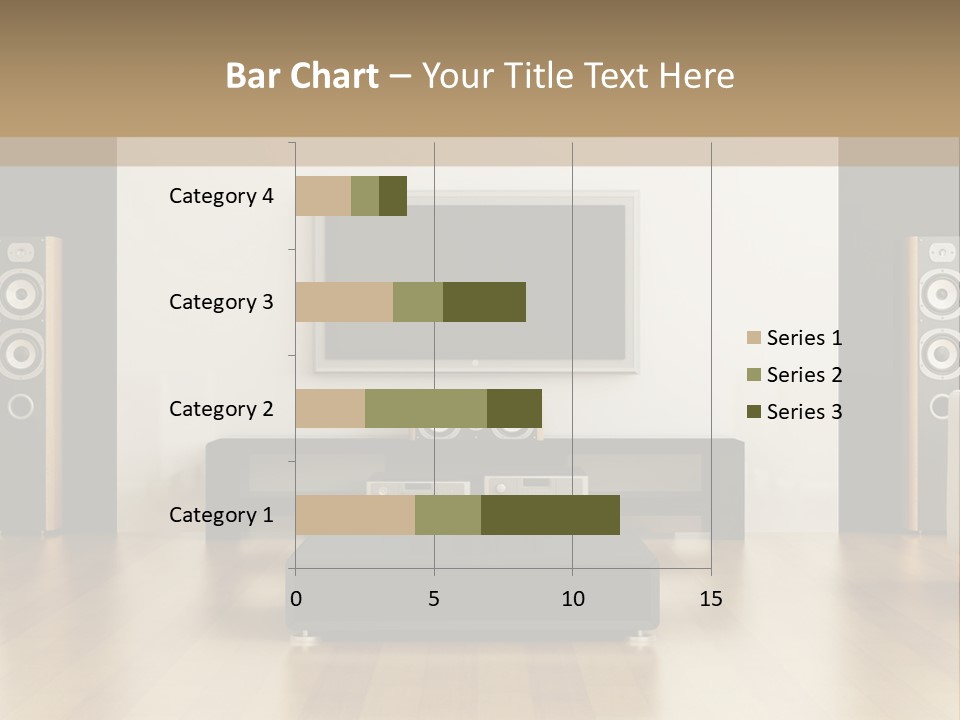 A Living Room With White Furniture And A Flat Screen Tv PowerPoint Template