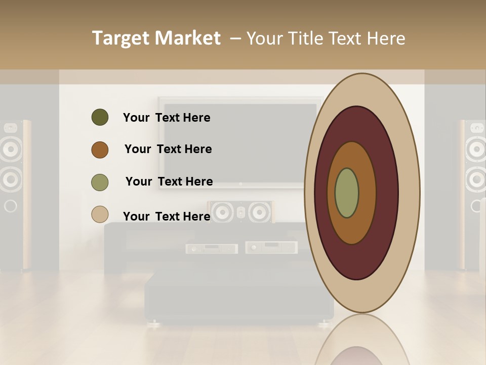 A Living Room With White Furniture And A Flat Screen Tv PowerPoint Template