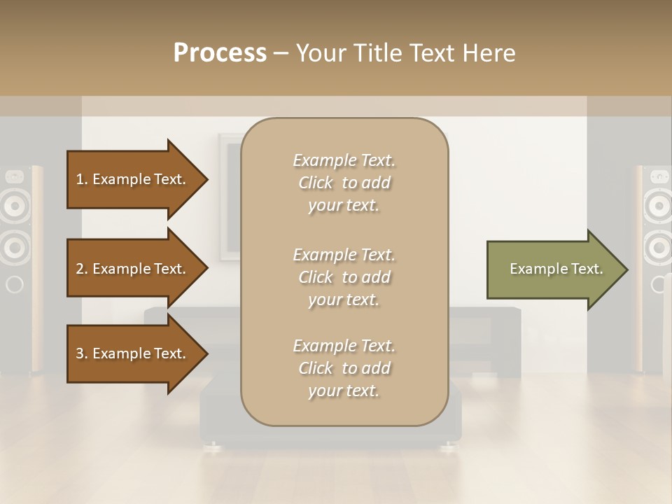 A Living Room With White Furniture And A Flat Screen Tv PowerPoint Template