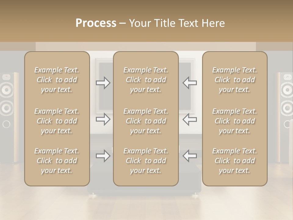 A Living Room With White Furniture And A Flat Screen Tv PowerPoint Template