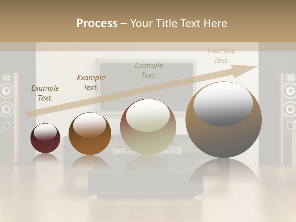 A Living Room With White Furniture And A Flat Screen Tv PowerPoint Template
