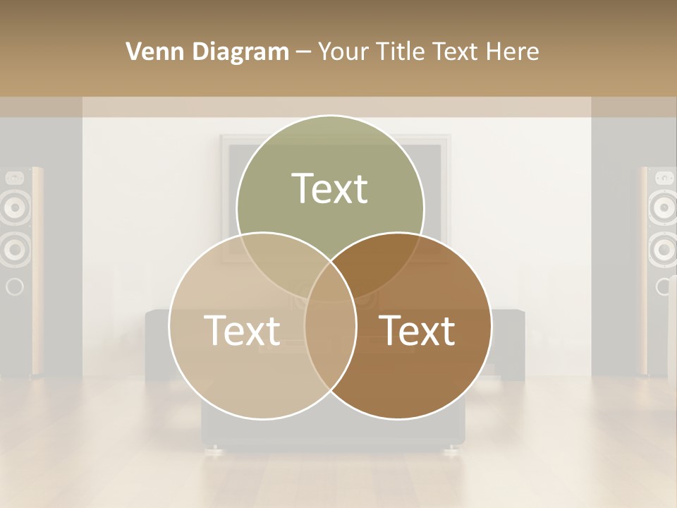 A Living Room With White Furniture And A Flat Screen Tv PowerPoint Template