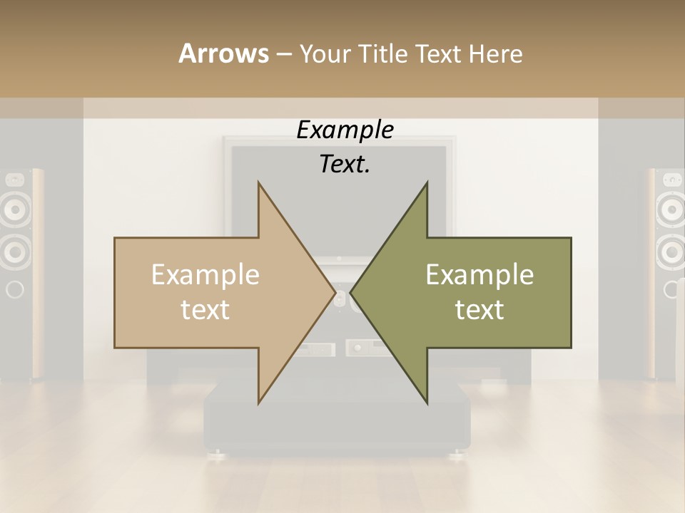A Living Room With White Furniture And A Flat Screen Tv PowerPoint Template