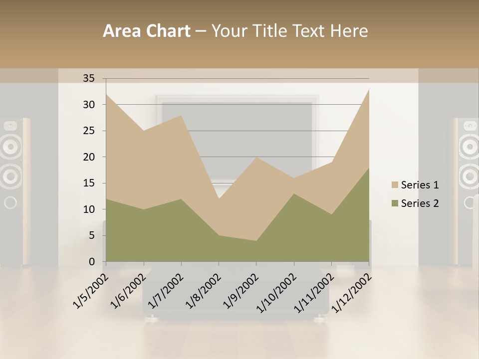 A Living Room With White Furniture And A Flat Screen Tv PowerPoint Template