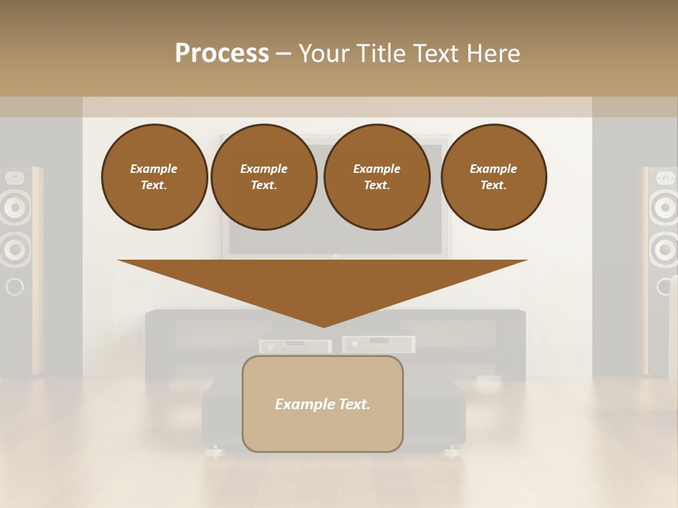 A Living Room With White Furniture And A Flat Screen Tv PowerPoint Template