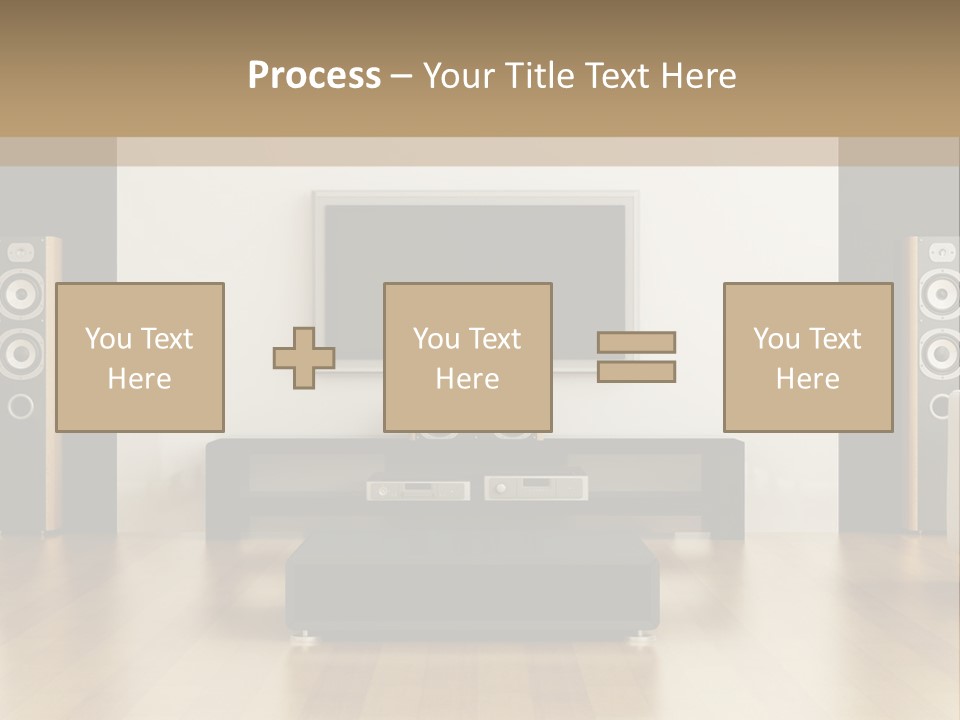 A Living Room With White Furniture And A Flat Screen Tv PowerPoint Template