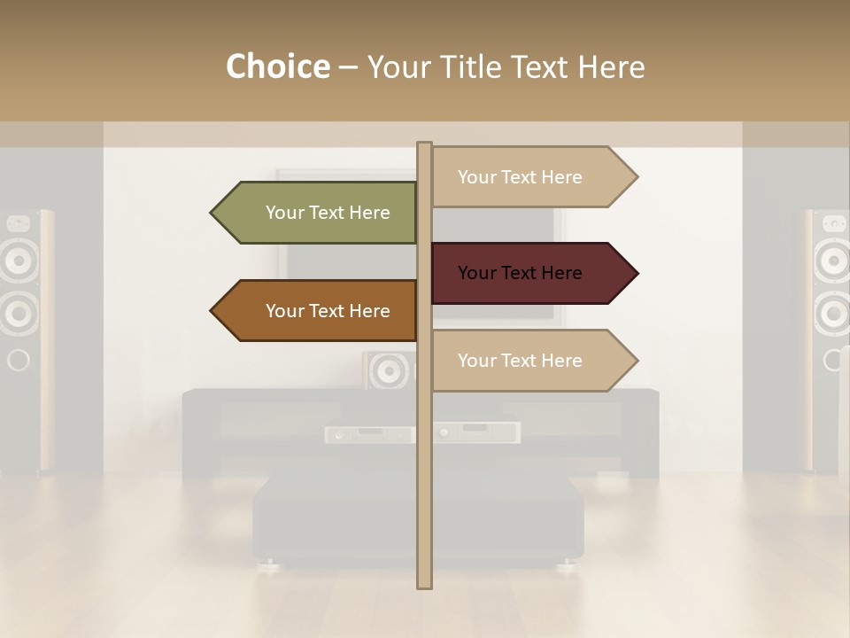 A Living Room With White Furniture And A Flat Screen Tv PowerPoint Template