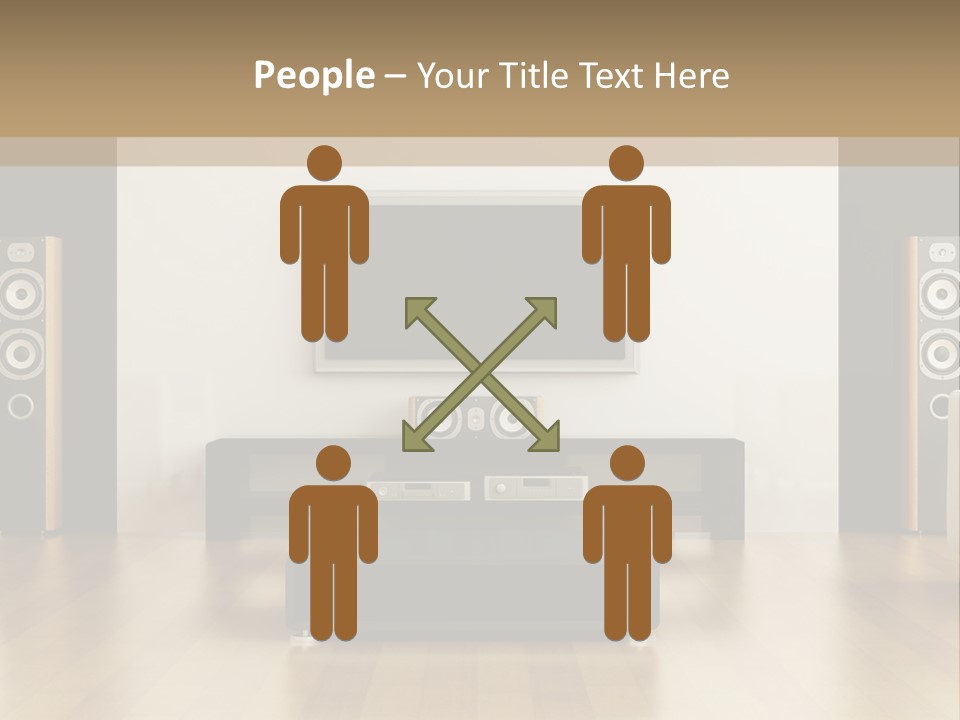 A Living Room With White Furniture And A Flat Screen Tv PowerPoint Template