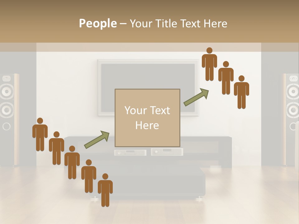 A Living Room With White Furniture And A Flat Screen Tv PowerPoint Template