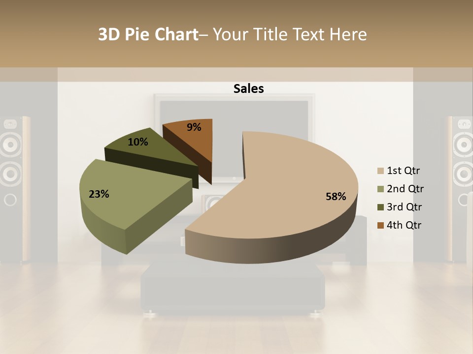 A Living Room With White Furniture And A Flat Screen Tv PowerPoint Template