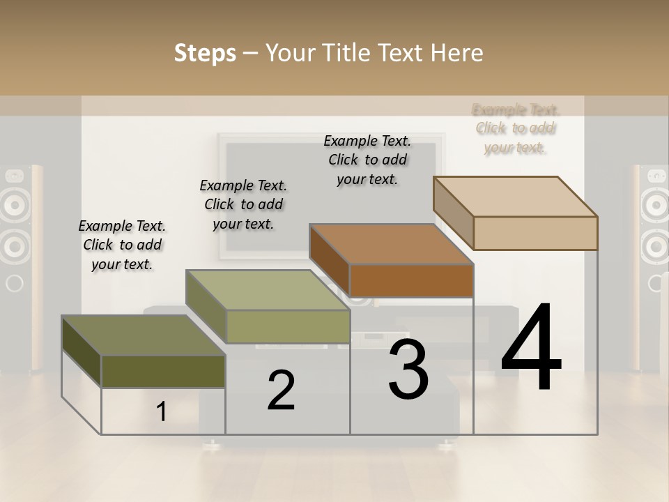 A Living Room With White Furniture And A Flat Screen Tv PowerPoint Template