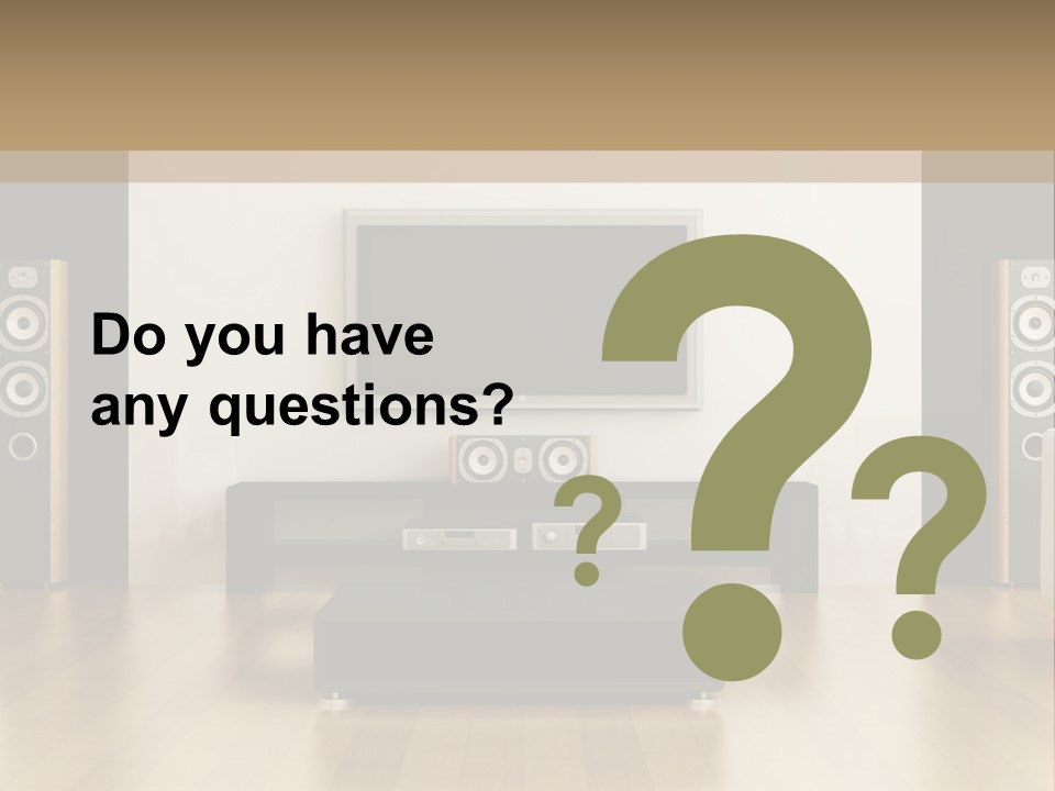 A Living Room With White Furniture And A Flat Screen Tv PowerPoint Template