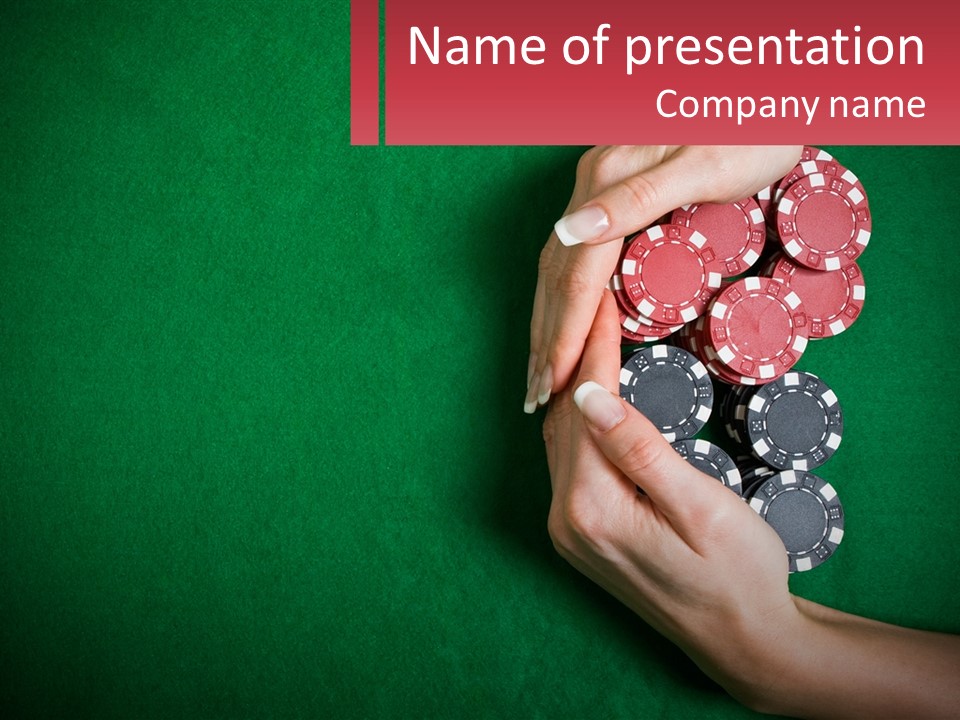 A Person Holding A Stack Of Poker Chips PowerPoint Template