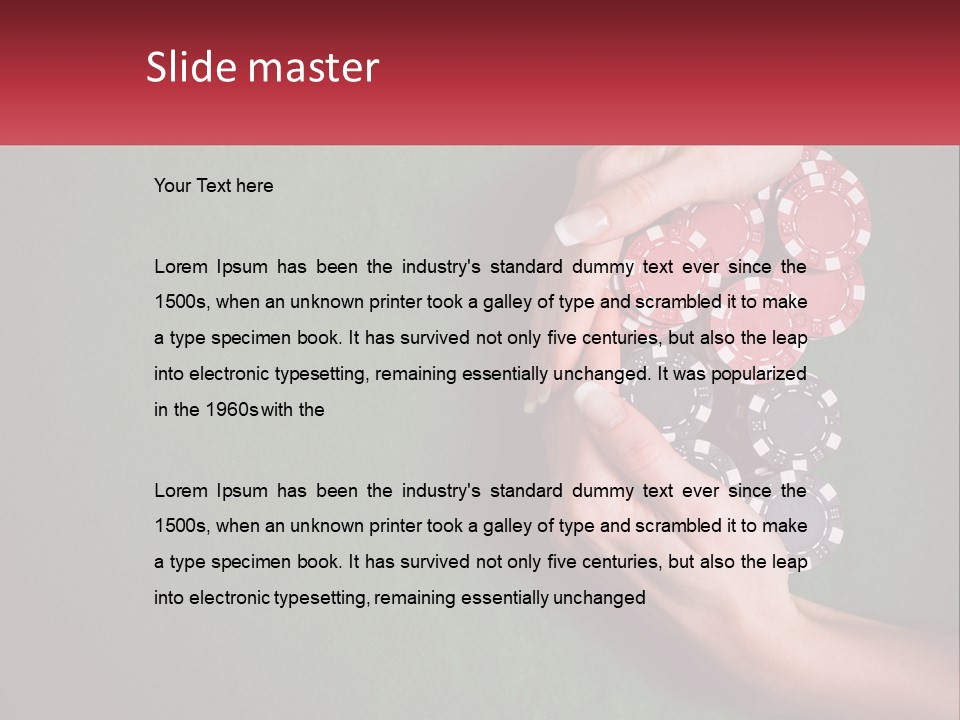 A Person Holding A Stack Of Poker Chips PowerPoint Template