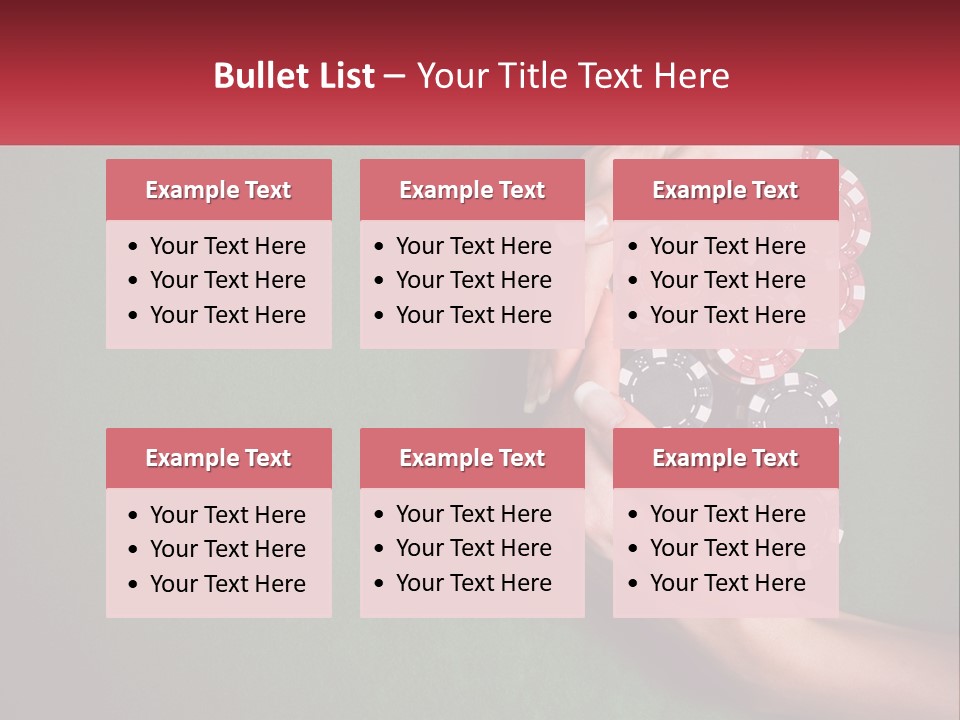 A Person Holding A Stack Of Poker Chips PowerPoint Template