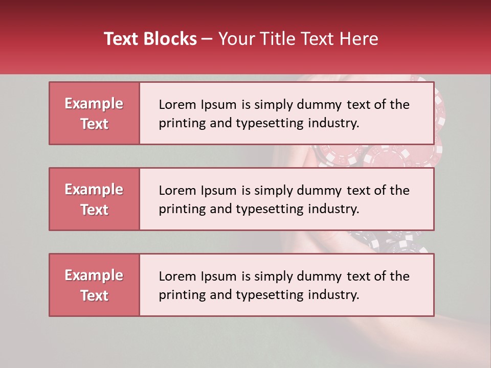 A Person Holding A Stack Of Poker Chips PowerPoint Template