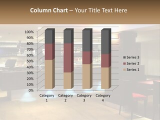 A Restaurant With A Bar And A Laptop On The Counter PowerPoint Template