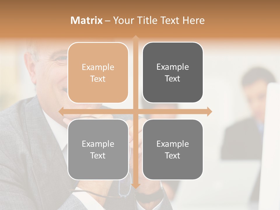 A Man In A Business Suit Sitting In Front Of A Laptop PowerPoint Template