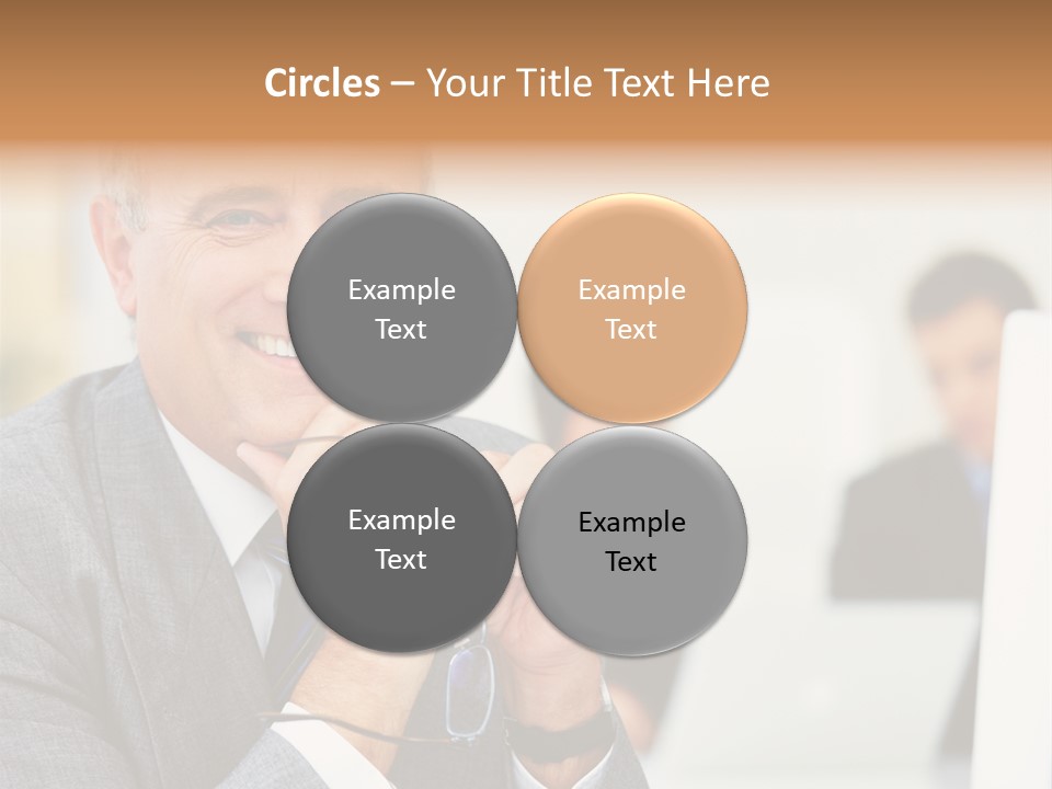 A Man In A Business Suit Sitting In Front Of A Laptop PowerPoint Template