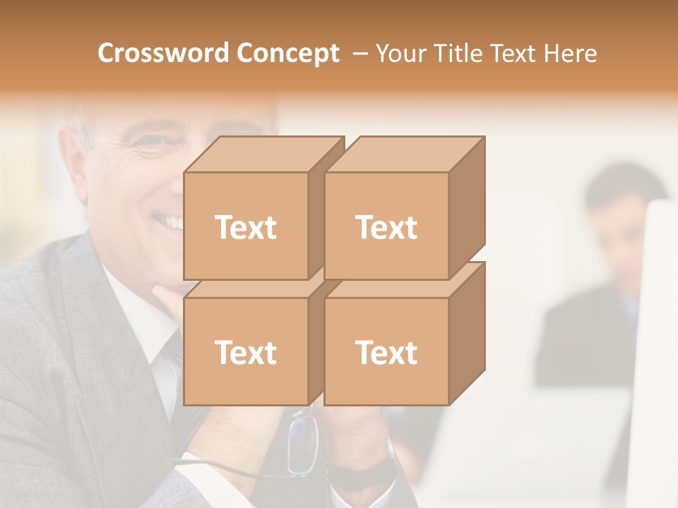 A Man In A Business Suit Sitting In Front Of A Laptop PowerPoint Template