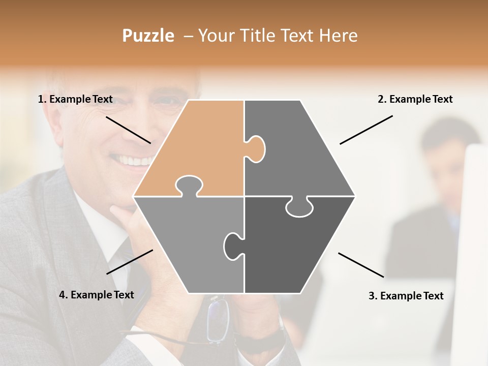 A Man In A Business Suit Sitting In Front Of A Laptop PowerPoint Template