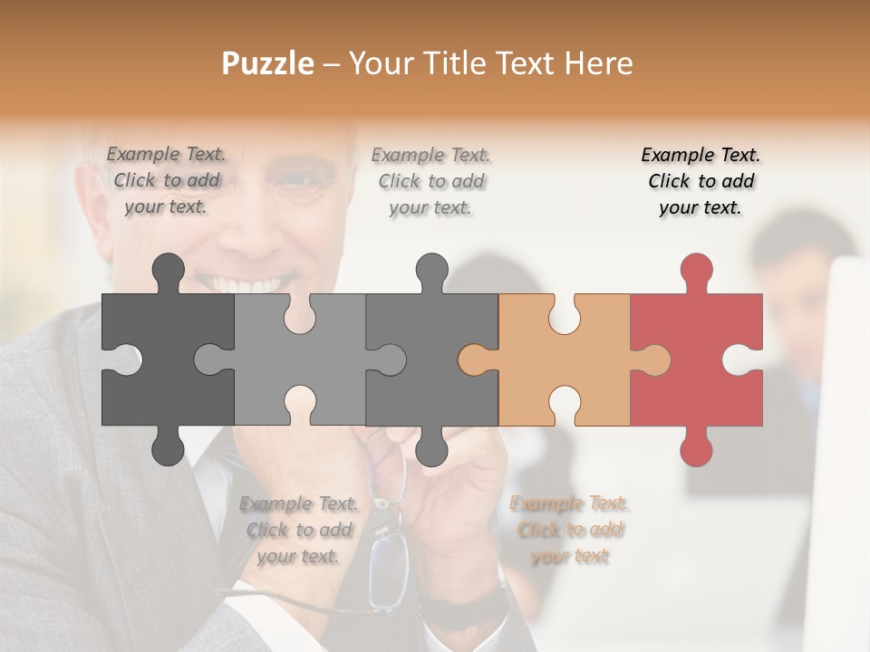 A Man In A Business Suit Sitting In Front Of A Laptop PowerPoint Template