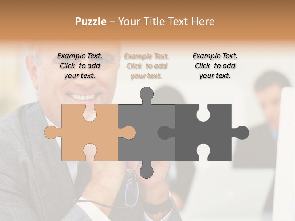 A Man In A Business Suit Sitting In Front Of A Laptop PowerPoint Template